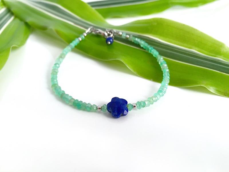 BRACELET EN LAPIS-LAZULI ET CHRYSOPRASE